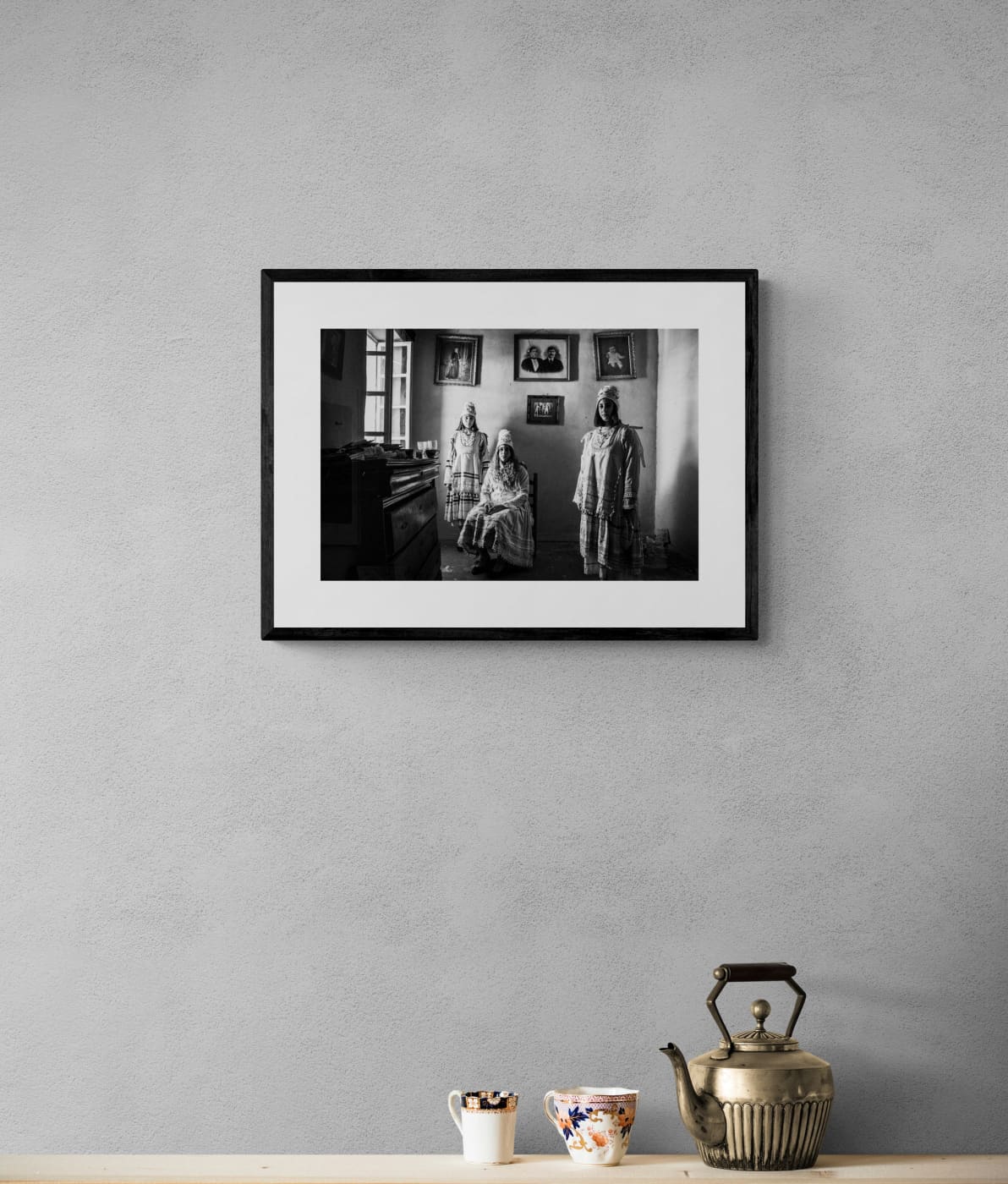 Black and White Photography Wall Art Greece | Thymiana costumes Agios Minas Chios island Greece by George Tatakis - single framed photo