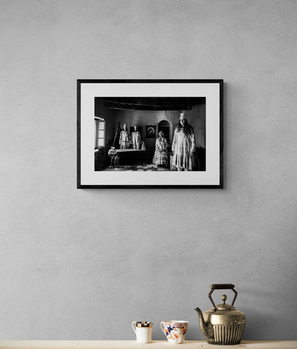 Black and White Photography Wall Art Greece | Thymiana costumes Agios Minas Chios island Greece by George Tatakis - single framed photo