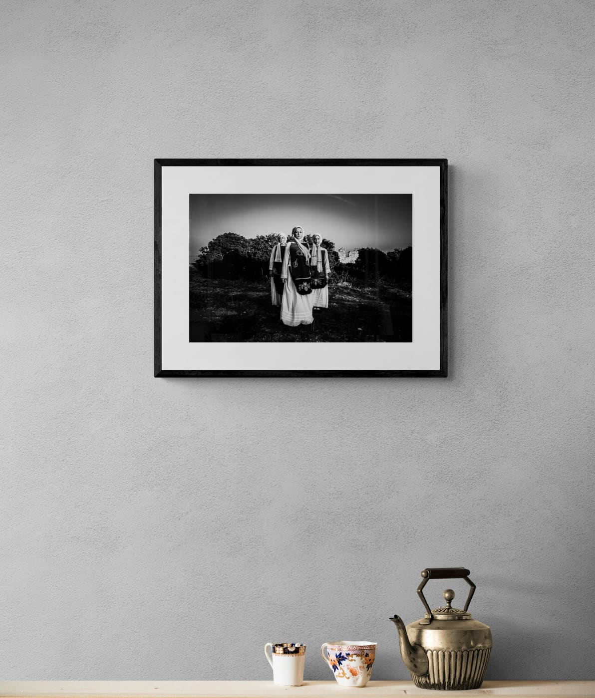 Black and White Photography Wall Art Greece | Nenita costumes Ionia Chios island Greece by George Tatakis - single framed photo
