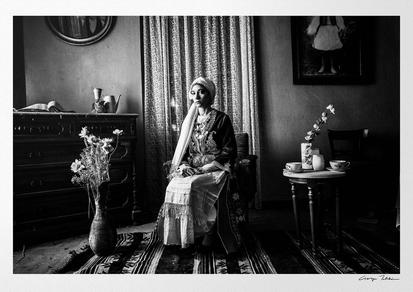 Black and White Photography Wall Art Greece | Costume of Tegea in a traditional home Arcadia Peloponnese by George Tatakis
