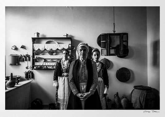 Black and White Photography Wall Art Greece | Costumes of Tegea in a kitchen Arcadia Peloponnese by George Tatakis