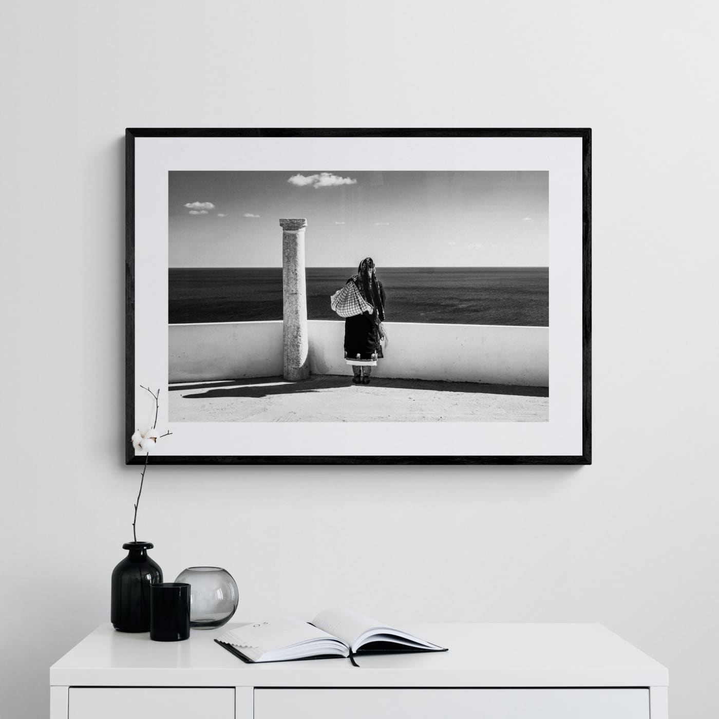 Black and White Photography Wall Art Greece | St. Minas Olympos Karpathos Dodecanese by George Tatakis - single framed photo