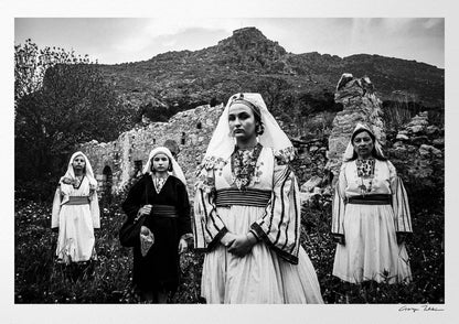 Black and White Photography Wall Art Greece | Costumes of Tilos island at Megalo Chorio Dodecanese Greece by George Tatakis