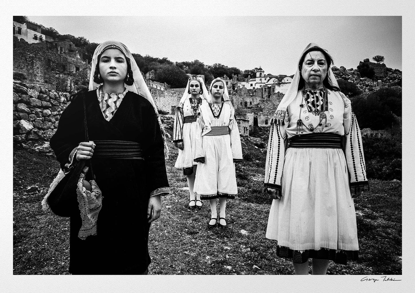 Black and White Photography Wall Art Greece | Costumes of Tilos island at an old local village Dodecanese Greece by George Tatakis