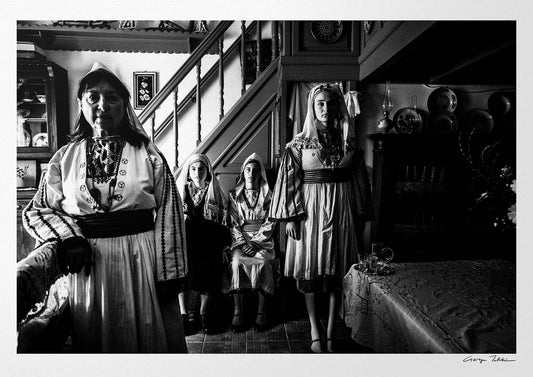 Black and White Photography Wall Art Greece | Costumes of Tilos island inside a traditional house Dodecanese Greece by George Tatakis