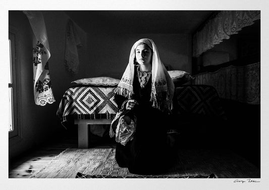 Black and White Photography Wall Art Greece | Costume of Tilos island inside a traditional home Dodecanese Greece by George Tatakis