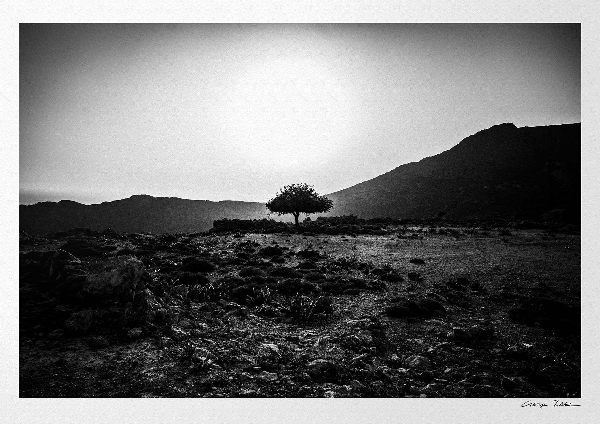 Black and White Photography Wall Art Greece | Landscape in Tilos island Dodecanese Greece by George Tatakis