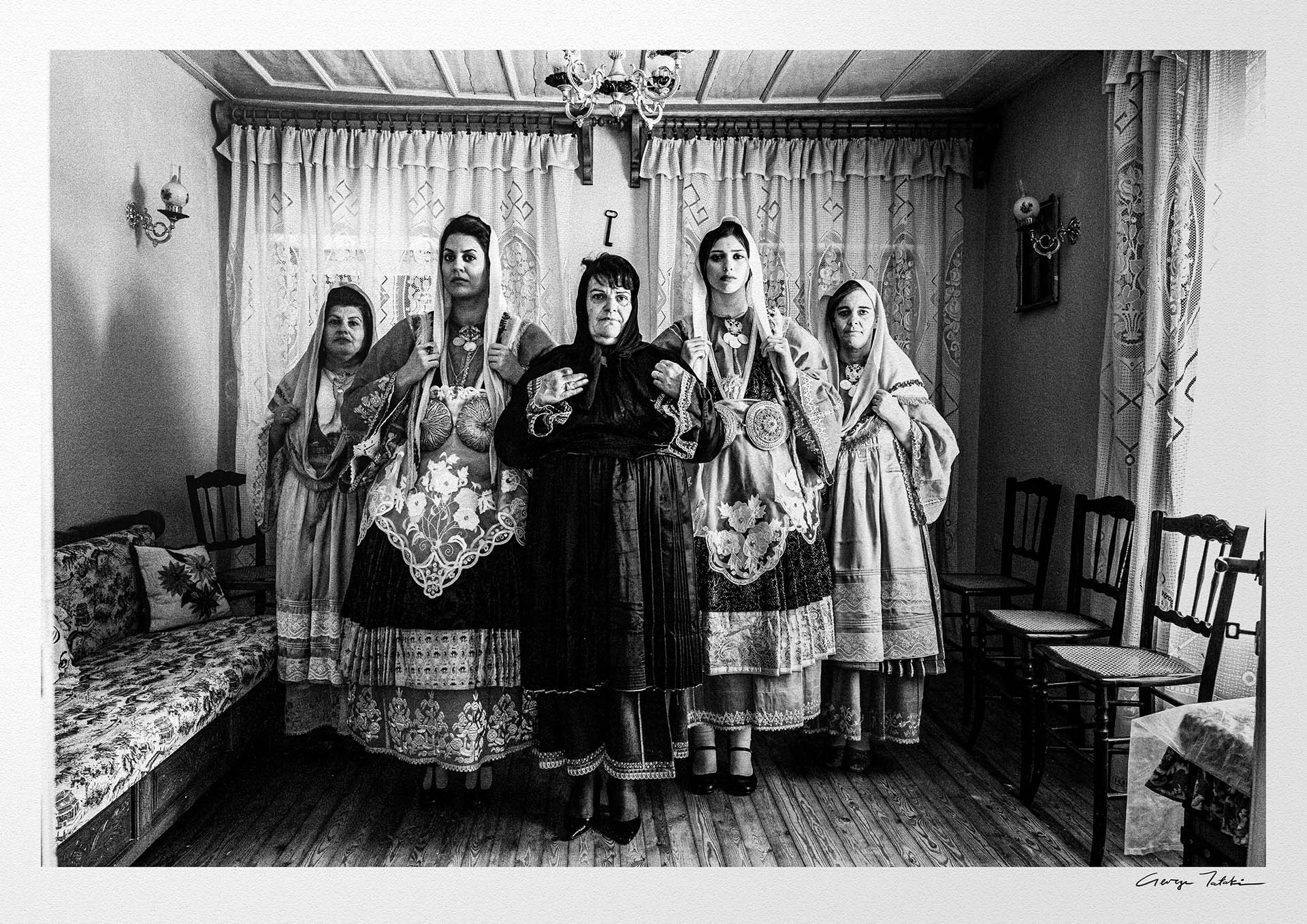 Black and White Photography Wall Art Greece | Trikeri traditional costumes S. Pelion Thessaly by George Tatakis