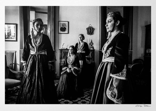 Black and White Photography Wall Art Greece | Costumes of Amalia in Tripolis Arcadia Peloponnese by George Tatakis