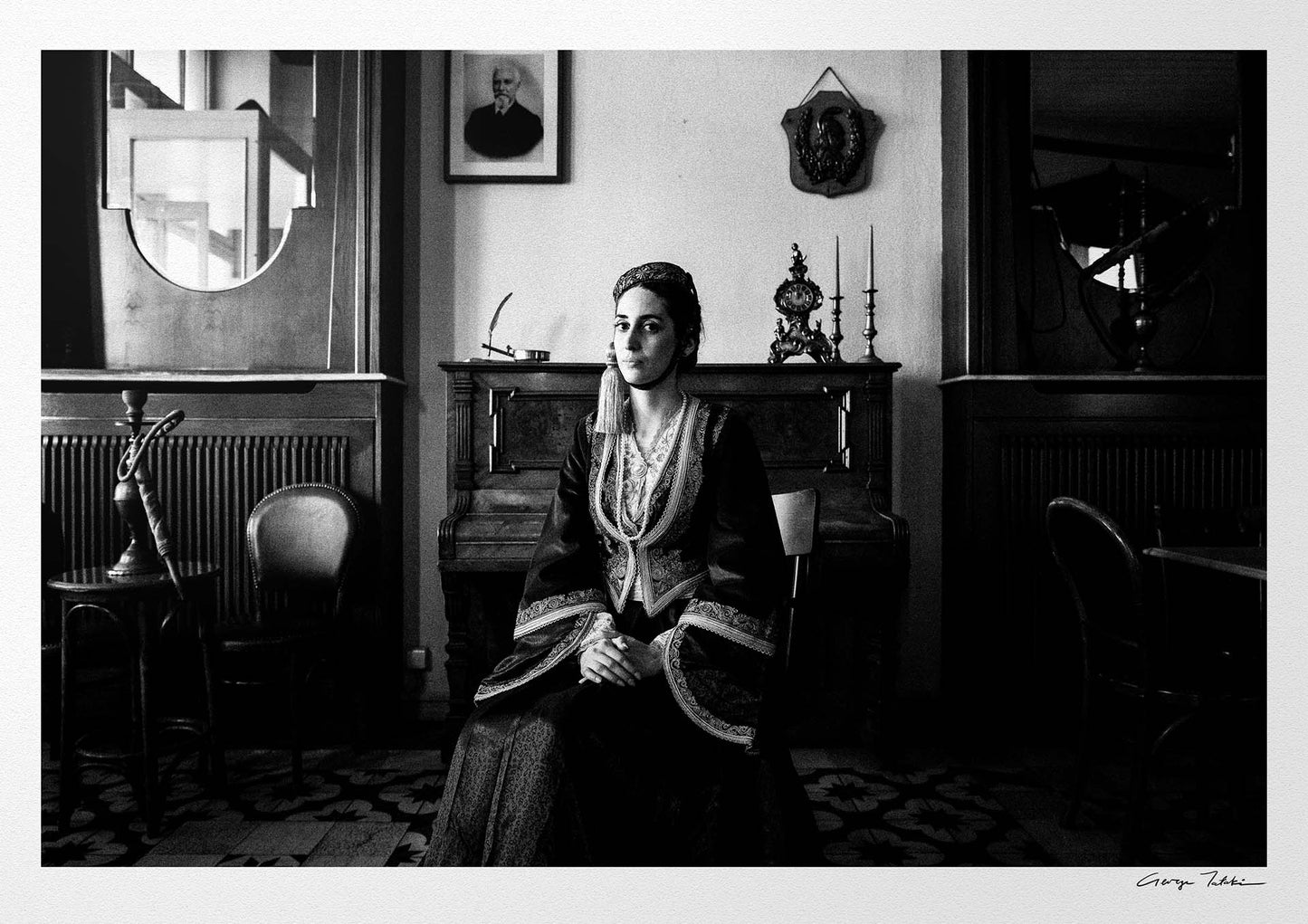 Black and White Photography Wall Art Greece | Costume of Amalia in Tripolis Arcadia Peloponnese by George Tatakis
