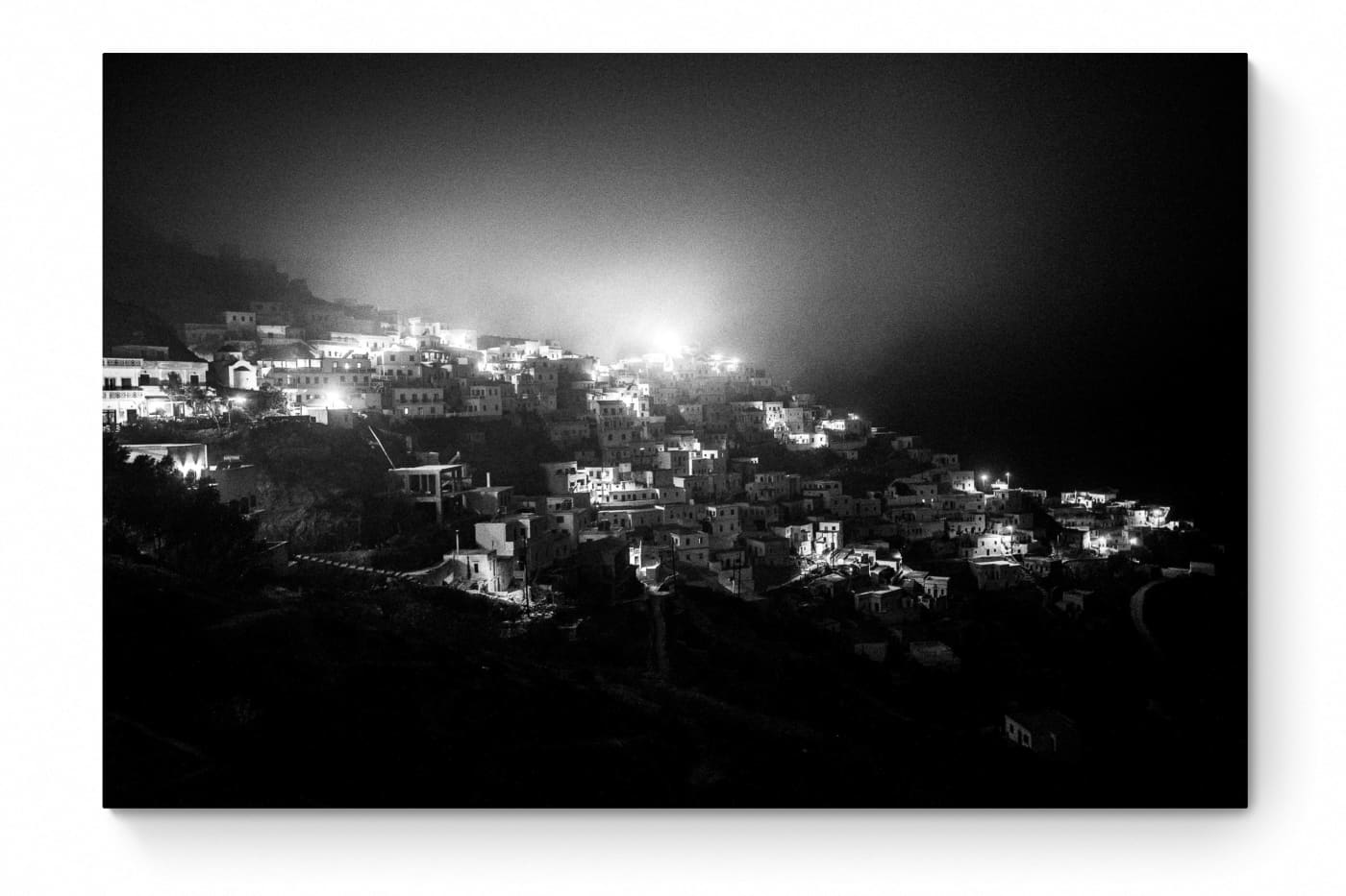 Black and White Photography Wall Art Greece | Fog in Olympos Karpathos Dodecanese by George Tatakis - whole photo