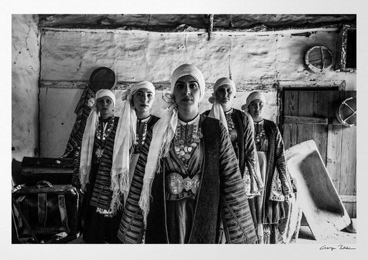 Black and White Photography Wall Art Greece | Costumes of Vamvakou in a traditional home Lakonia Peloponnese by George Tatakis