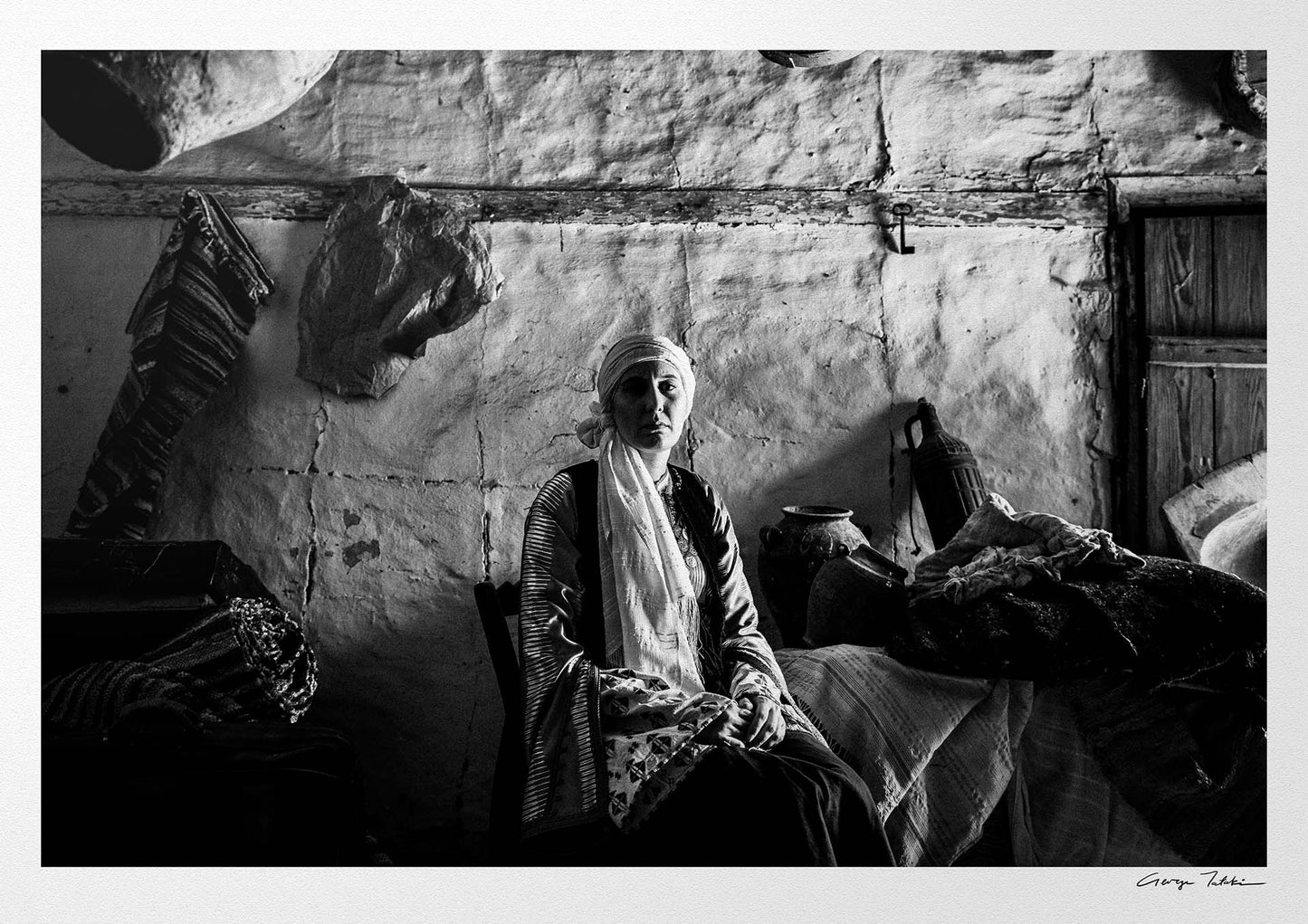 Black and White Photography Wall Art Greece | Costume of Vamvakou in a traditional home Lakonia Peloponnese by George Tatakis