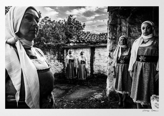 Black and White Photography Wall Art Greece | Vassileoniko costumes Chios island Greece by George Tatakis