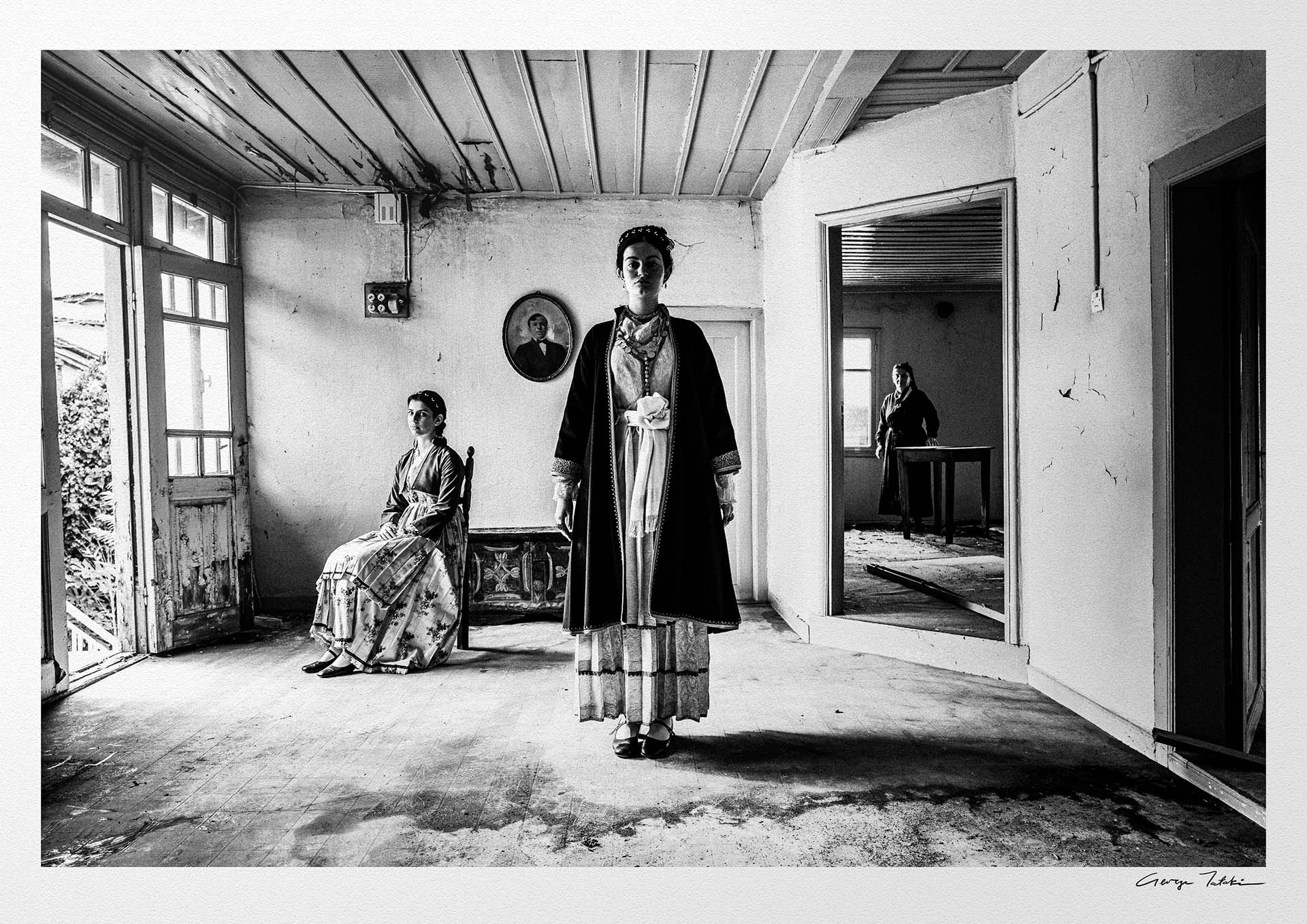 Black and White Photography Wall Art Greece | Costumes of Veria Macedonia by George Tatakis