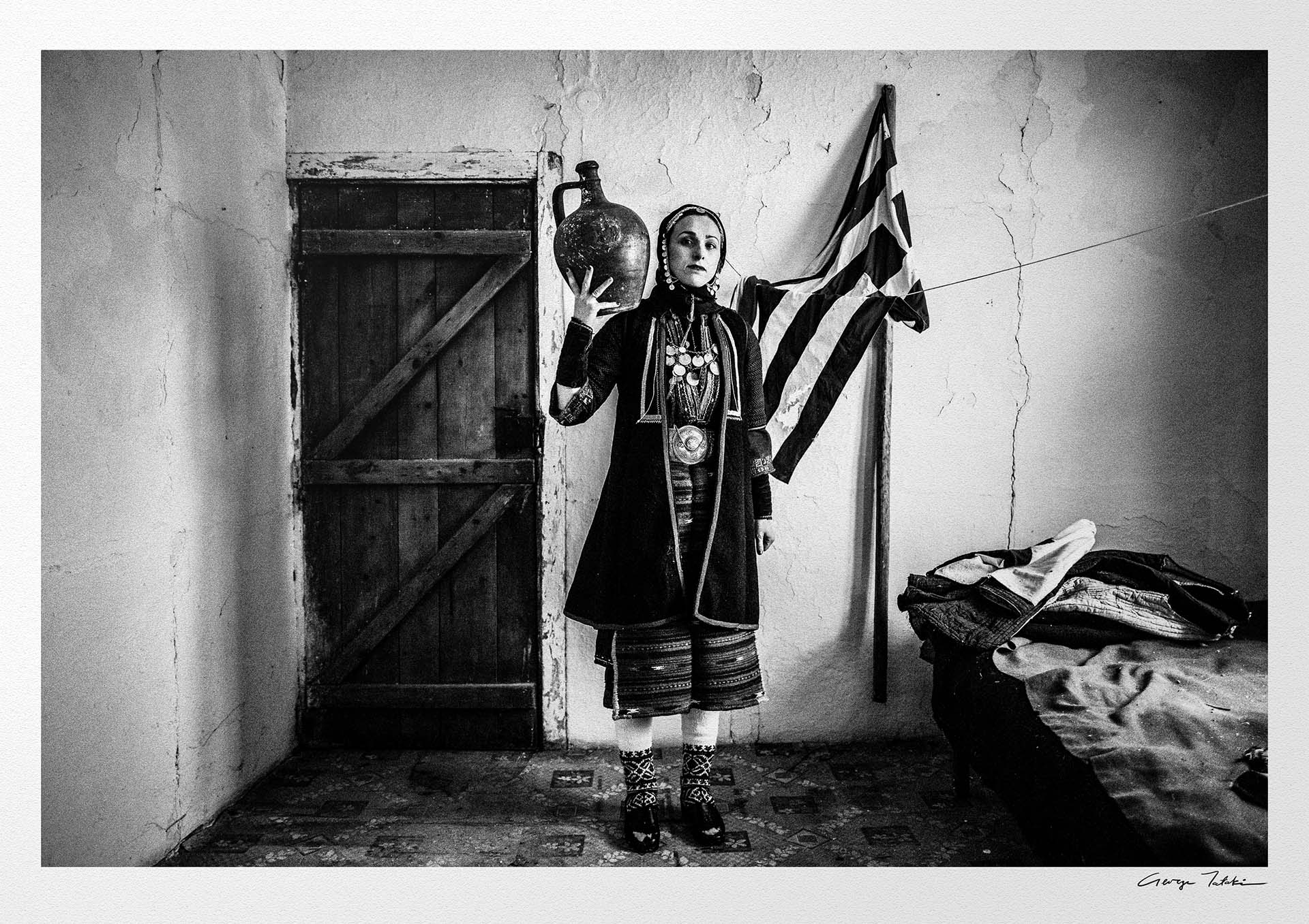 Black and White Photography Wall Art Greece | Costume of Volax Drama E. Macedonia by George Tatakis
