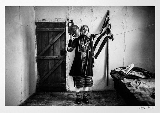 Black and White Photography Wall Art Greece | Costume of Volax Drama E. Macedonia by George Tatakis