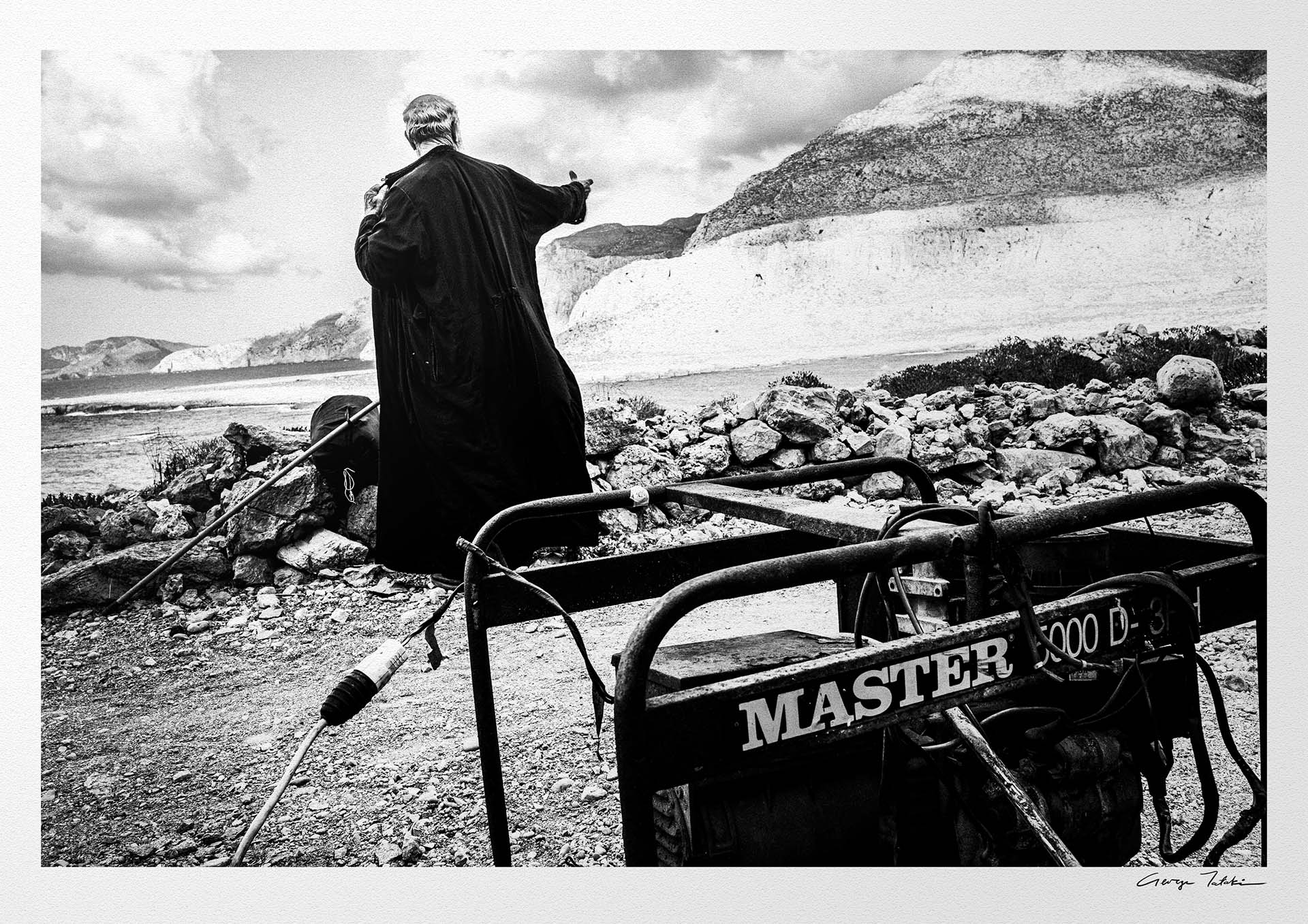 Black and White Photography Wall Art Greece | Priest at the St. John celebration in Vrykounta Olympos Karpathos Dodecanese by George Tatakis