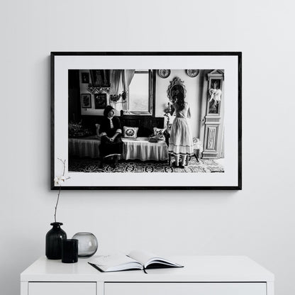 Black and White Photography Wall Art Greece | Engagement in Olympos Karpathos by George Tatakis - single framed photo