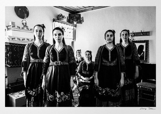 Metsovo, Epirus, Greece | Costumes next to Fireplace | Black-and-White Wall Art Photography