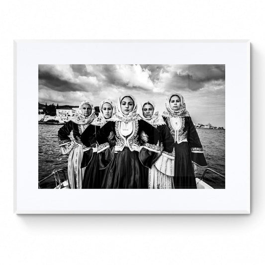Black and White Photography Wall Art Greece | Limited Edition numbered signed. Bouboulina dresses in Spetses